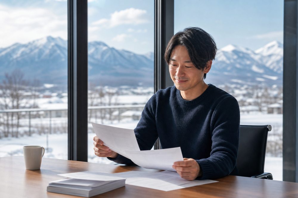 北海道で障害年金申請書類を確認する人物のイメージ