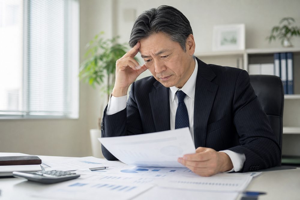 経営危機・資金繰り難に直面する中小企業経営者のイメージ