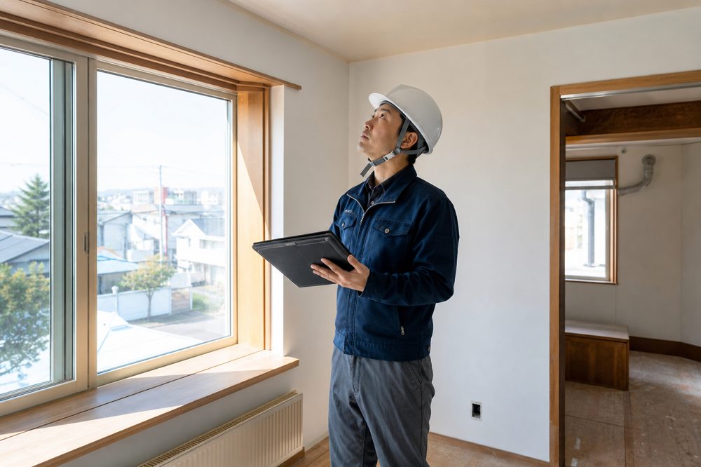 釧路のリフォーム会社による住宅内部の点検・調査の様子
