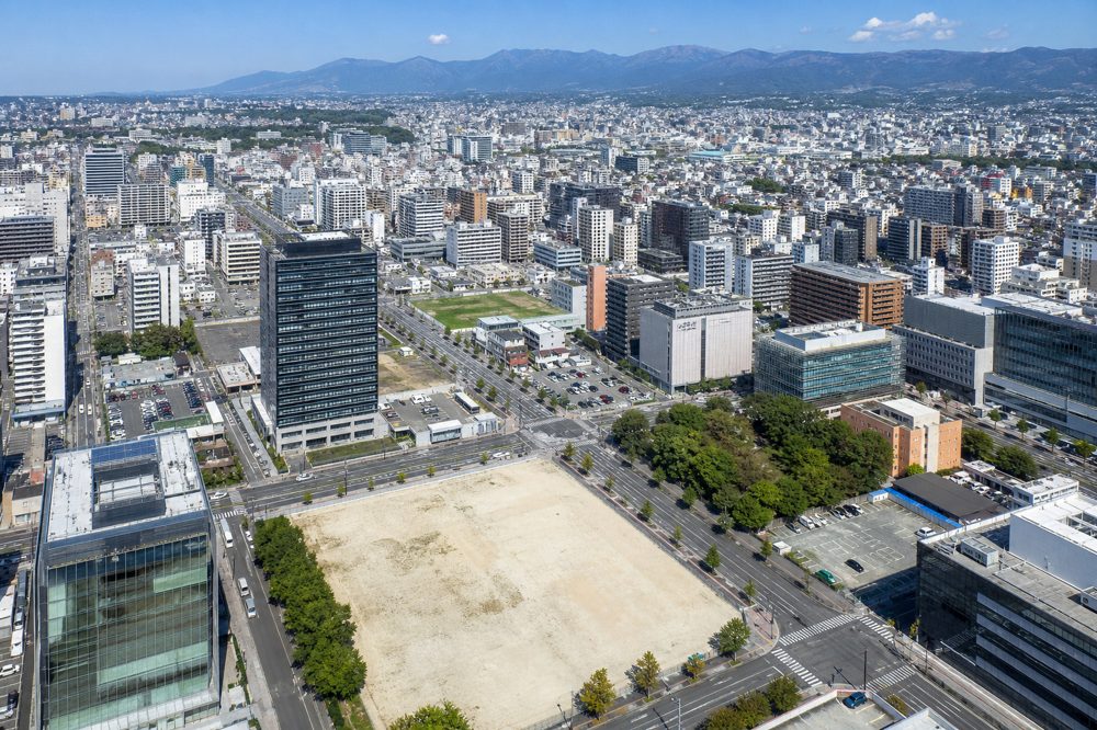 熊本市の事業用不動産・商業地区の航空写真