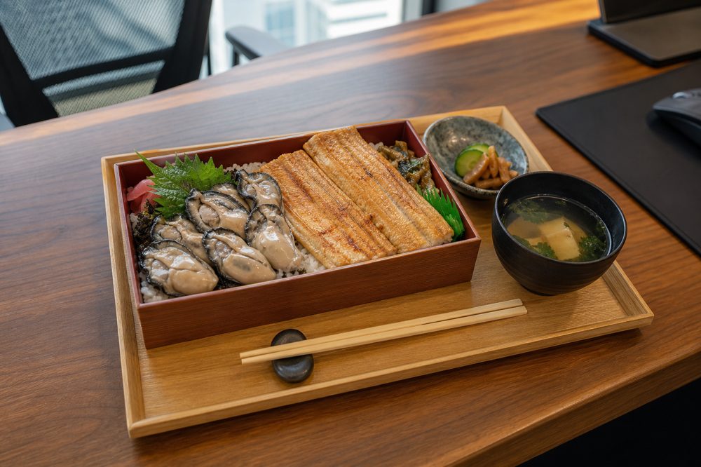 広島の地元食材を使った牡蠣とあなごの企業向け弁当