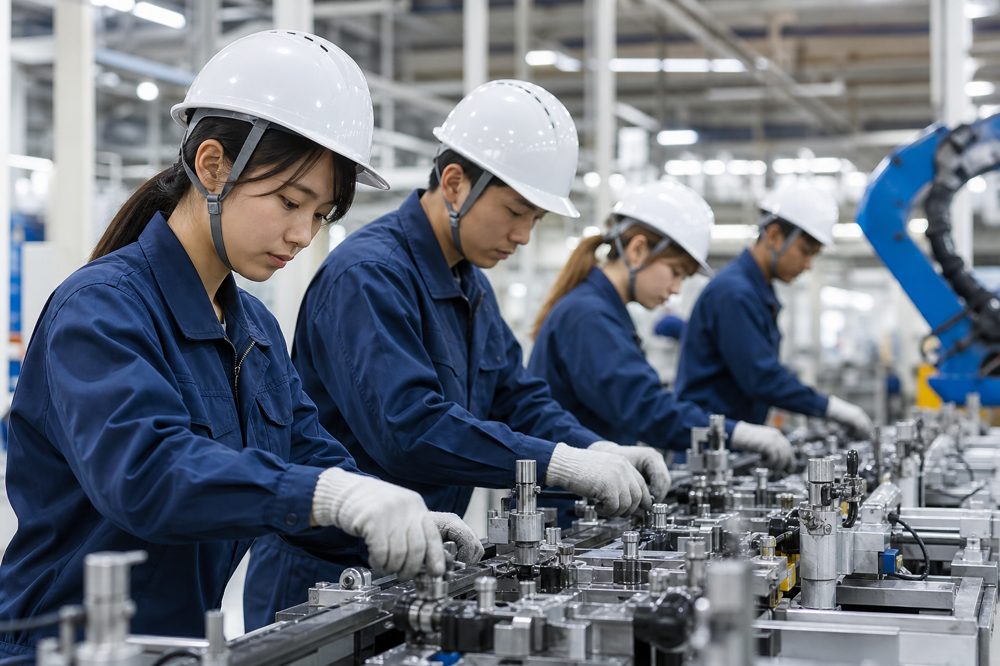 愛知の製造業で働く未経験の若手社員たち