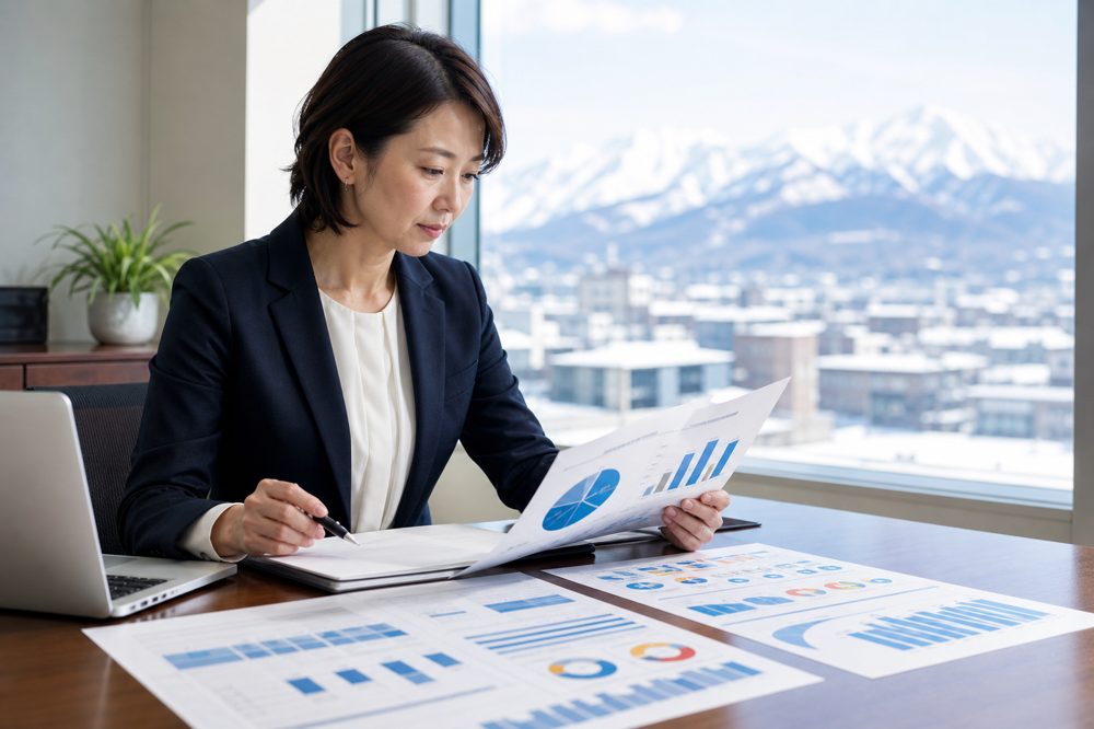 健康経営の書類を確認する人事担当者