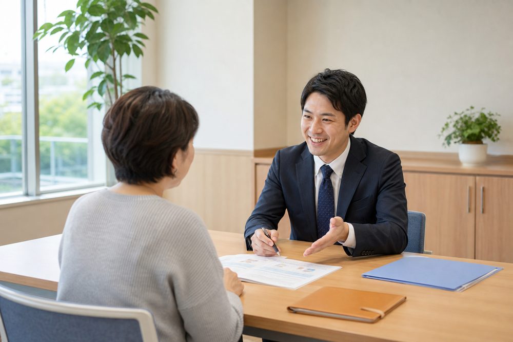 埼玉の地域相談センターでFP相談を受ける場面